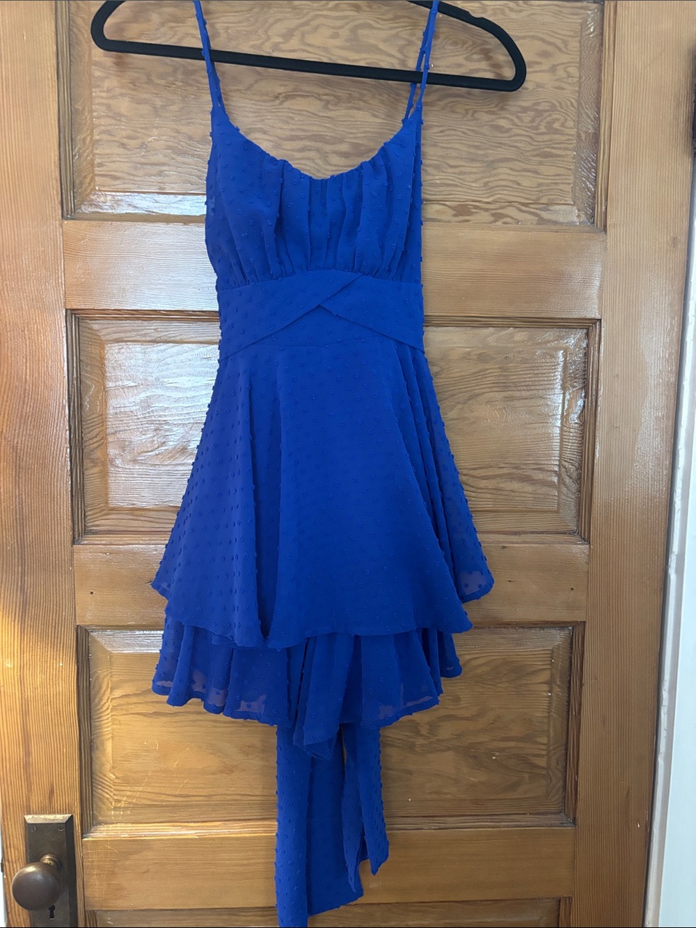 Altar'd State Royal Blue Spaghetti-Strap High-Low Dress